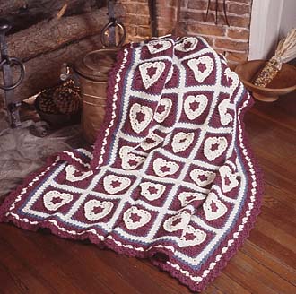 Cozy Heart Afghan Crochet Pattern | Red Heart