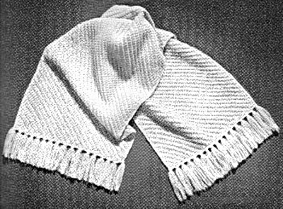 Diagonal Stripe Knit Scarf | A Long Thin Knit Scarf